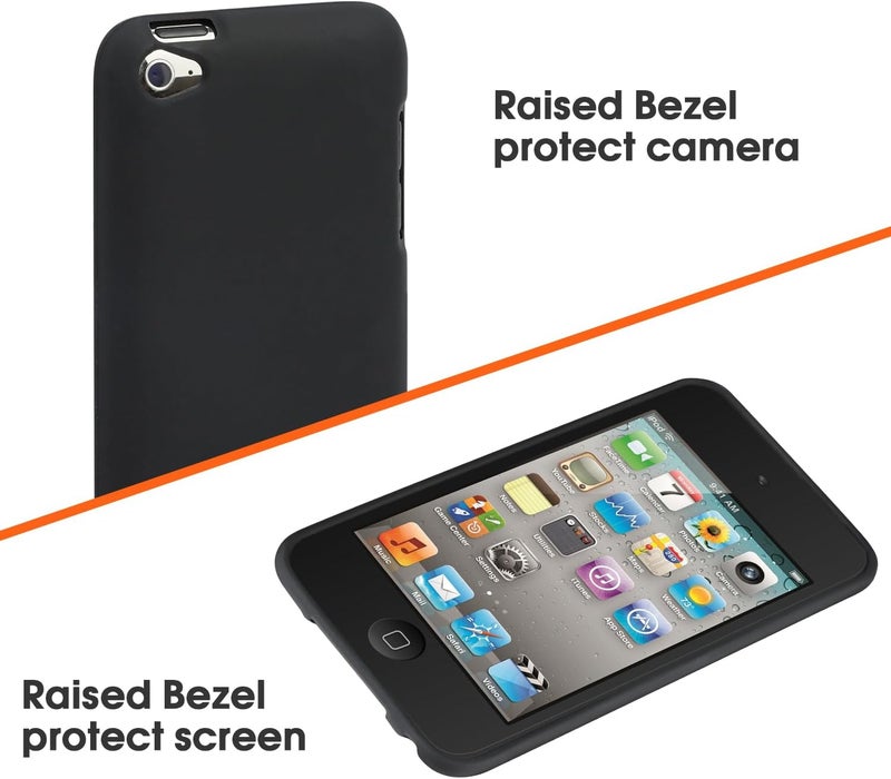 Baeruuss Compatible with iPod Touch 4 Case + Screen Protector (Black) - Image 3